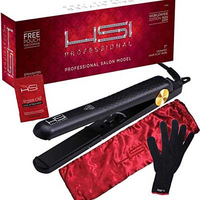 HSI Professional Glider Ceramic Tourmaline Ionic Flat Iron Hair Straightener with Adjustable Temperature