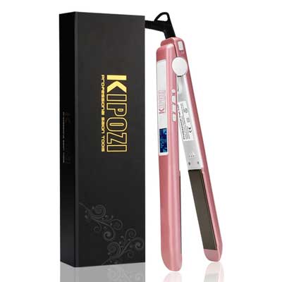 KIPOZI Pro Flat Iron with 1’’ Titanium Ion plates Hair Straightener