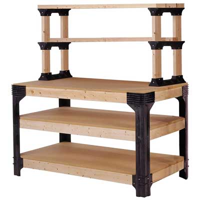 2x4basics 90164 Workbench and Shelving Storage System, Hooks and Clamps