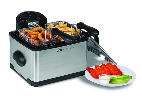 Elite Platinum EDF-401T Maxi-Matic 1700-watt Stainless-Steel Triple Basket Fryer