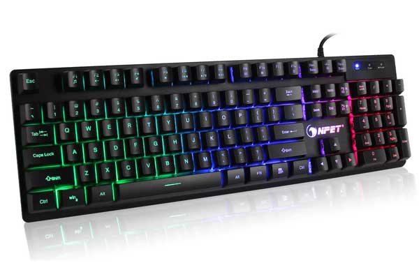 NPET K10 Backlit Floating Mechanical Feeling Gaming Keyboard