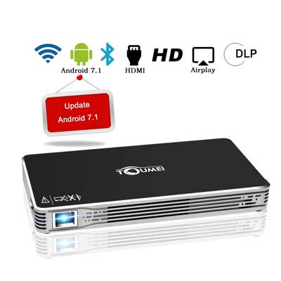 Projectors, TOUMEI Mini Portable Android 7.1 Video Projector