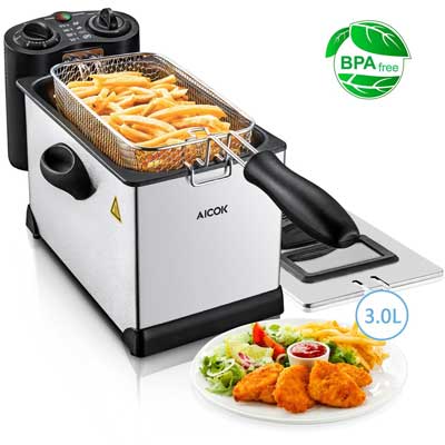 Aicok Electric Deep Fryer with Basket, 1700 Fast Immersion Fryer