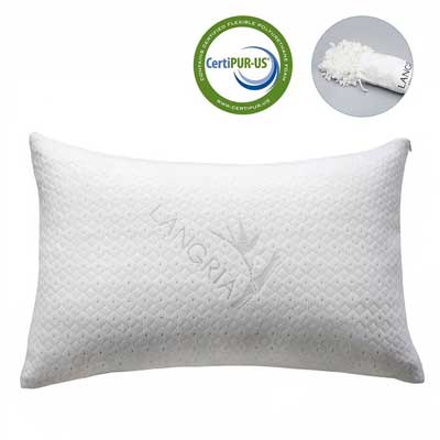 Langria Bamboo Shredded Memory Foam Pillow with Viscoelastic Cover