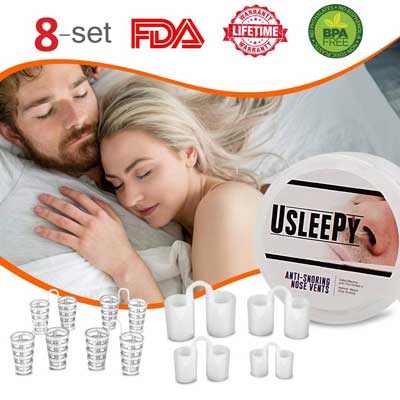 Usleepy 8 Set Stop Snoring Nasal Dilator for Ease Breathing and Snore Relief