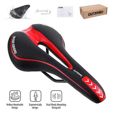 zacro gel bike saddle bs053 dual spring designed suspension artificial leather bike seat bicycle saddle with 1 mounting wrench