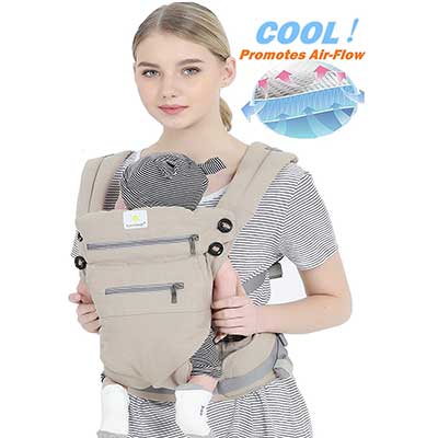 Sunny&Baby 100% Cotton Front and Back, 360 Ergonomic Baby Carrier