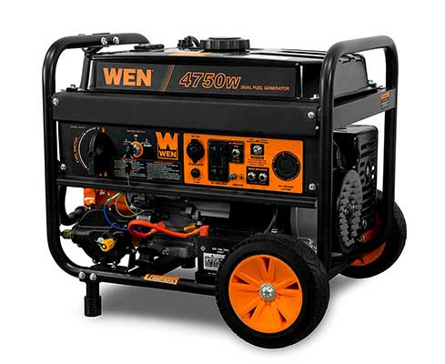 WEN DEF475-Watt 120v/240v Dual Fuel Portable Generator with Wheel Kit