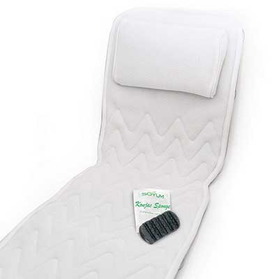 IndulgeMe Non-Slip Full Body Bath Pillow & Mat with konjac Bath Sponge