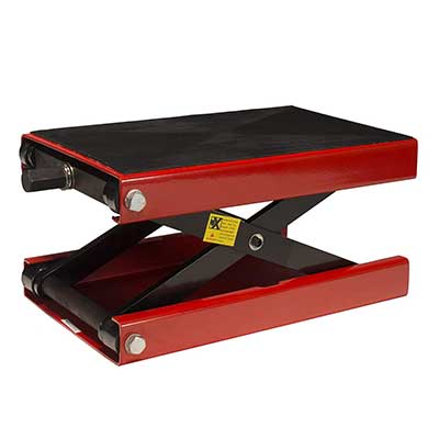 Dragway Tools Wide Deck Motorcycle Center Scissor Lift Jack, 1100 LB