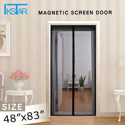 IKSTAR Magnetic Screen Door with Heavy Duty Mesh Curtain, Full Frame