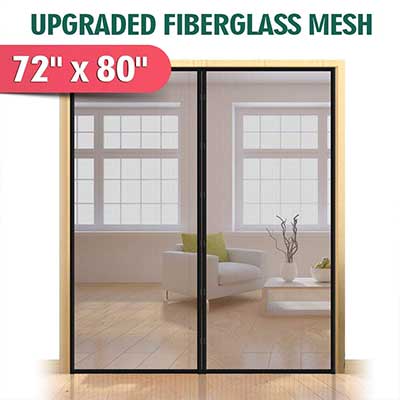 Upgraded 72 by 80 Magnetic Screen Door for French Door