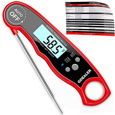 GDEALER Waterproof Digital Instant Read Meat Thermometer