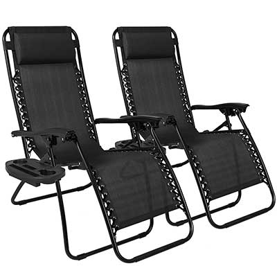 Best Choice Products Set of 2 Adjustable Zero Gravity Lounge Chairs
