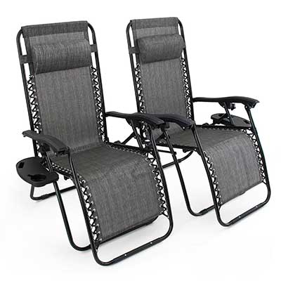 Belleze 2PC Zero Gravity Chairs Lounge