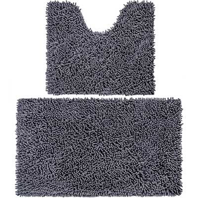 Vdomus Microfiber Bathroom Contour Rugs Combo