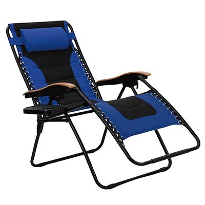 PHI VILLA Oversize Padded Zero Gravity Lounge Chair