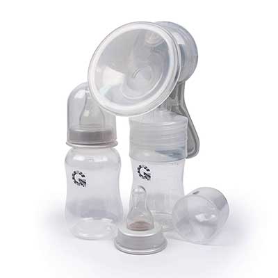 Geo Manual Breast Pump with 2 x 4oz Baby Bottle