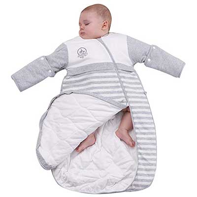 OuYun Baby Organic Sleeping Bag Detachable Sleeve Wearable Blanket