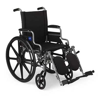Medline Lightweight and User-Friendly Wheelchair with Flip-Back