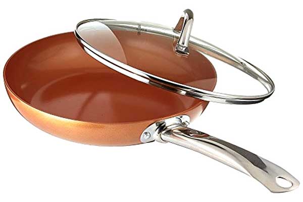 Copper Chef Non Stick 10-Inch Round Pan with Glass lid