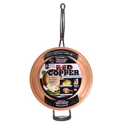 Red Copper Pan by BulbHead Ceramic Copper