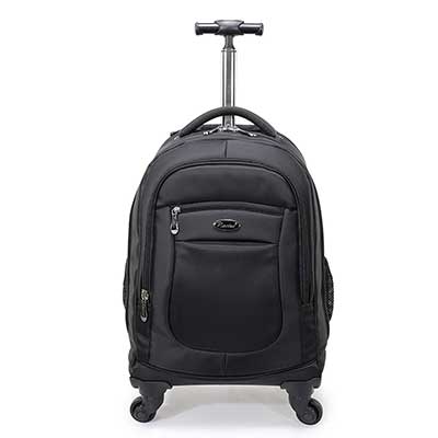 Racini Nylon Waterproof Rolling Backpack, Freewheel Travel Wheeled Backpack