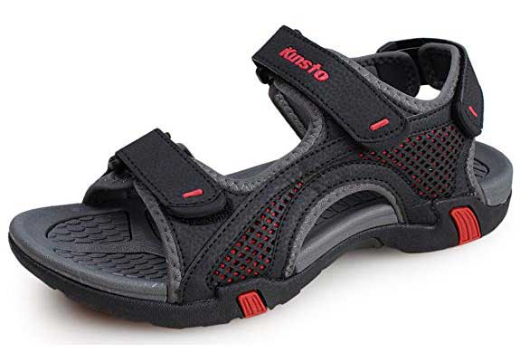 Kunsto Men's Synthetic Leather Open-Toe Walking Sandal