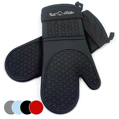 Black Silicone Oven Mitts