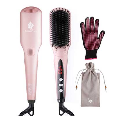 Enhanced Hair Straightener Heat Brush by MiroPure