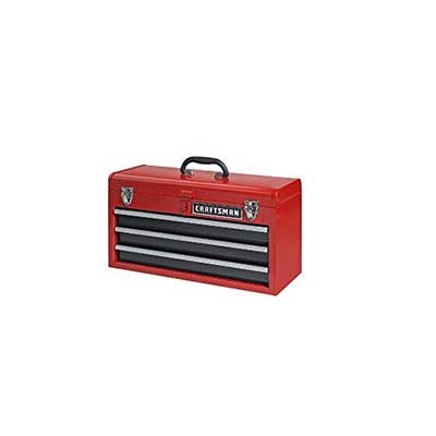 Craftsman 3-Drawer Metal Portable Chest Toolbox Red