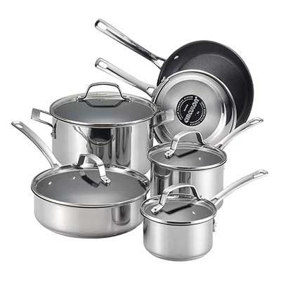 Circulon 77881 Genesis Steel Cookware Pots and Pans Set