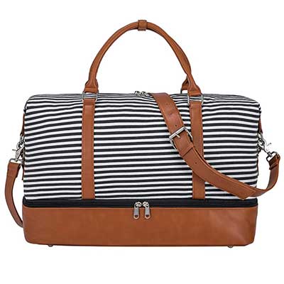 S-ZONE Women Canvas Weekender Bag Overnight Carry-On