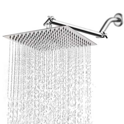 Rainfall Shower Head with Adjustable Extension Arm