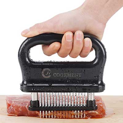 Meat Tenderizer with 48 Stainless-Steel UltraSharp Needle Blades by JY COOK MEAT