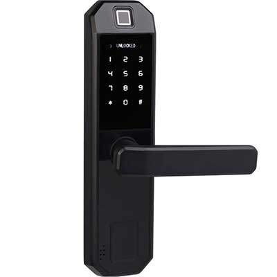 Fingerprint Door Lock, Satin Nickel Digital Biometric Door Lock