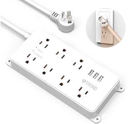 TROND Power Strip Surge Protector with 3 USB Ports