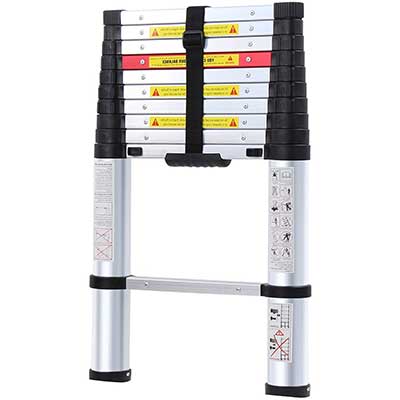 WolfWise 10.5 Feet Aluminum Telescoping Ladder