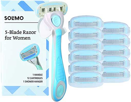 Amazon Brand – Solimo 5-Blade Razor for Women