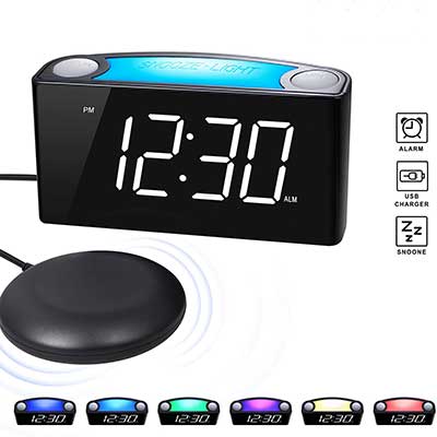 ROCAM Vibrating Loud Alarm Clock with Bed