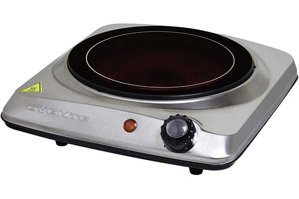 Ovente Electric Glass Infrared Burner Single Hot Plate