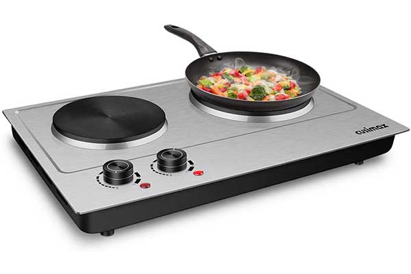 CUSIMAX 1800W Double Hot Plate, Stainless Steel