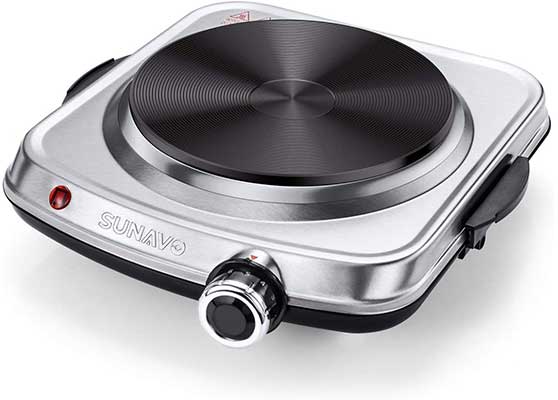 SUNAVO 1500W Hot Plates for Cooking, Electric Single Burner