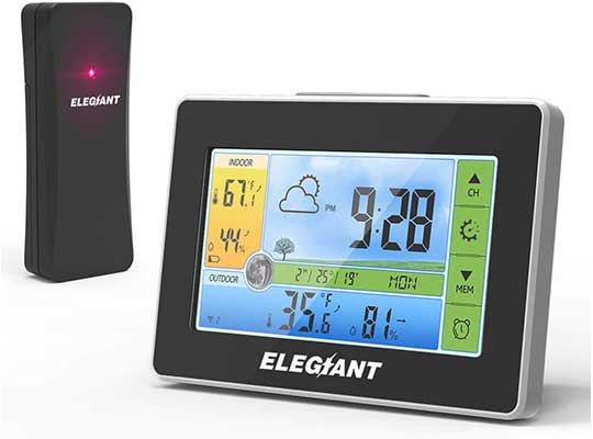 ELEGIANT Wireless Weather Station, Indoor and Outdoor