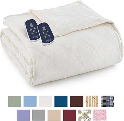 Thermee Micro Flannel Electric Blanket, Sand, King
