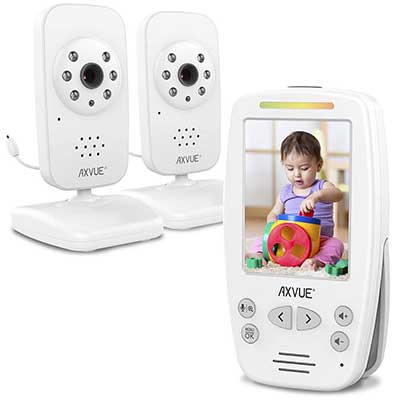 Video Baby Monitor 2 Cameras, Large Vertical Screen