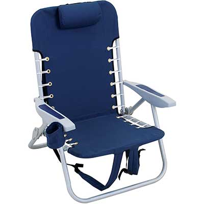 RIO Beach 4-Position Lace-Up Backup Folding Beach Chair