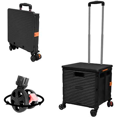 Foldable Utility Cart Folding Portable Rolling Crate