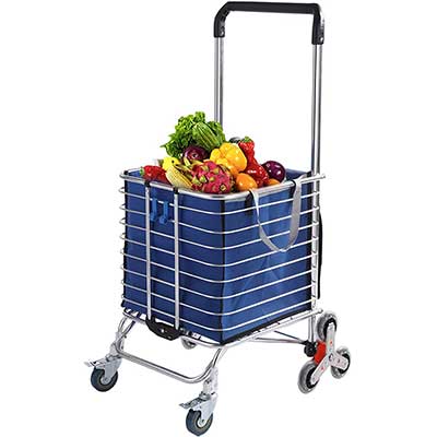 Grocery Cart with Wheels Folding Shopping Cart