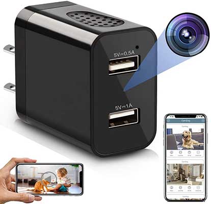 LUOHE Wi-Fi Charger Camera with Remote View, 1080p